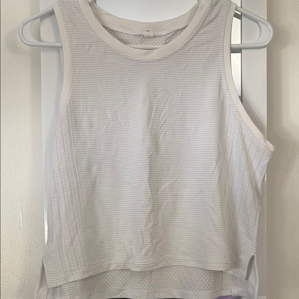 White Striped Sleeveless Top